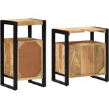  Set namještaja za kupaonicu 2 pcs Smeđa Čvrsto grubo drvo manga | shoptok.hr