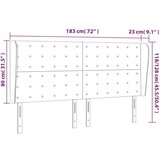 vidaXL Vzglavje z ušesi črno 183x23x118/128 cm blago | Shoptok.si