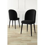 Hanah home set trpezarijskih stolica Aste 8 kom, crna tkanina Babyface, crne metalne noge | Eponuda.com