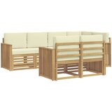  Set vanjskih sofa 7 pcs Bijela i krem 247 x 128,5 x 73 cm | Eponuda.com