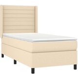  Krevet s oprugama i madracem krem 90 x 200 cm od tkanine | shoptok.hr
