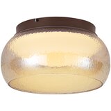 QAZQA Art Deco stropna svetilka rjava z jantarnim steklom vključno z LED 3-stopenjsko zatemnilna - Thimble Cene
