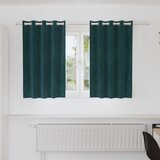 vidaXL Zavese Temno zelena Poliester 140 x 140 cm Zavese z očki Cene