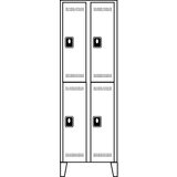 Wolf Garderobna omara, višina predelka 820 mm, VxŠxG 1850 x 800 x 500 mm, širina razdelka 400 mm, barva korpusa / vrat svetlo siva / svetlo siva | Shoptok.si