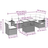  7-dijelni set vrtnih sofa od poliratana s jastucima crni | shoptok.hr
