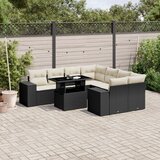vidaXL 9-dijelni set vrtnih sofa s jastucima crni od poliratana | shoptok.hr