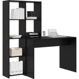 vidaXL Stol s policom Crni hrast 138.5 x 55 x 143 cm Konstruirano drvo | shoptok.hr