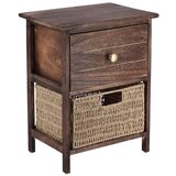 Tendance paulownia mdf namještaj 1 ladica sa crnom ručkom i 1 košarica, natural | Eponuda.ba