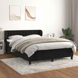  Krevet s oprugama i madracem crni 140 x 190 cm baršunasti | shoptok.hr