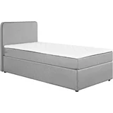 POSTELJA Z VZMETNICO 90 cm x 200 cm , tekstil svetlo siva
