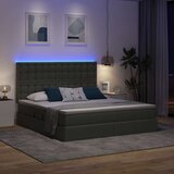  LED krevet za pohranu s madracem Tamnosiva 160 x 200 cm Tkanina | shoptok.hr