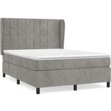 vidaXL Krevet s oprugama i madracem svjetlosivi 140x190 cm baršunasti | shoptok.hr