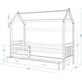 Domek Drveni dječji krevet 2 - bijeli - 160x80 cm | shoptok.hr