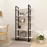  The Living Store 5-nadstropna knjižna omara bela 100x30x175 cm iverna plošča - Knjižna Omara, (21431294) Cene
