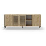 Marckeric Nizka komoda v hrastovem dekorju v naravni barvi 200x80 cm Inca – Cene