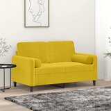  Dvosjed s ukrasnim jastucima žuti 120 cm baršunasti | shoptok.hr