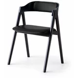 Hammel crna blagovaonska stolica od hrastovine s kožnim sjedištem Findahl by Mette