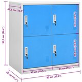 vidaXL Omara s ključavnico svetlo siva in modra 90x45x92,5 cm jeklo | Shoptok.si
