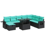  9-dijelni set vrtnih sofa poliratan i bagrem s jastucima sivi | shoptok.hr