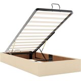 vidaXL Otomanski posteljni okvir z vzmetnico krem 90x190 cm blago, (21610269) | Shoptok.si