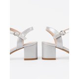 Sergio Leone Women's heeled sandals with an open heel silver | Shoptok.si