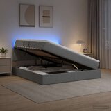 LED krevet za pohranu s madracem Tamnosiva 160 x 200 cm Tkanina | shoptok.hr