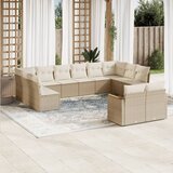  The Living Store Vrtna sedežna garnitura 12-delna z blazinami bež poli ratan - Vrtna Sedežna Garniture, (21470994) | Shoptok.si