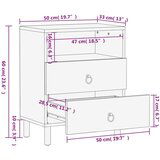 vidaXL Noćni ormarić 50 x 33 x 60 cm od masivnog drva manga | shoptok.hr