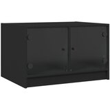 Furnova Klubska mizica s steklenimi vrati črna 68x50x42 cm, (21912981) | Shoptok.si