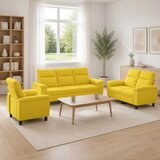  Set sofe 3 pcs Svijetlo žuta Tkanina - Svjetložuta 1-sjedalna + 2-sjedalna (140 cm) + 3-sjedalna | shoptok.hr
