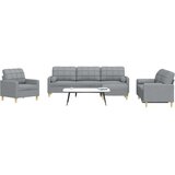  4-dijelni set sofa s tabureom jastucima svjetlosivi od tkanine | shoptok.hr