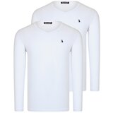 Dewberry DOUBLE SET T8587 V COLLAR MEN'S SWEATSHIRT-WHITE-WHITE | shoptok.hr