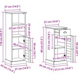  Set namještaja za kupaonicu 4 pcs boja meda 37 x 34 x 110 cm | shoptok.hr