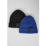Urban Classics Logopatch Beanie Kids 2-Pack Black/Royal Blue | Shoptok.si
