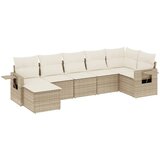 Maison Chic Seti vrtnega pohištva - Vrtna garnitura - Vrtni pohištvo set 7-delna z blazinami bež poli ratan, (21805869) | Shoptok.si