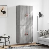 vidaXL Visoka komoda siva sonoma 69,5x34x180 cm inženirski les | Shoptok.si