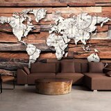  Samoljepljiva foto tapeta - Map On Wood 294x210 Cijene