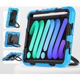 NIKCORP Ovitek za iPad Mini 6 8.3'' s 360° vrtljivim stojalom, držalom za pisalo in zaščito pred udarci, trislojen, moder, (5000139203) | Shoptok.si