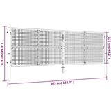 vidaXL Mrežasta vrtna vrata pocinkano jeklo 400x175 cm siva | Shoptok.si