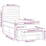  Krevet s oprugama i madracem crni 100 x 200 cm od tkanine | shoptok.hr