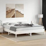 Furnova Posteljni okvir brez vzmetnice bel 200x200 cm trdna borovina, (21934808) Cene