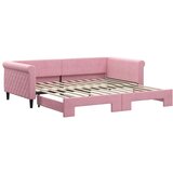 vidaXL Izvlečna dnevna postelja roza 100x200 cm žamet | Shoptok.si