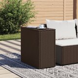  Vrtni pomoćni stolić sa staklenom pločom smeđi 58x27,5x55 cm | shoptok.hr