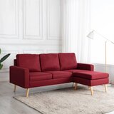  Trosjed od tkanine s tabureom crvena boja vina | shoptok.hr