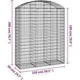  Gabionska košara s lukom 150x50x180/200 cm pocinčano željezo | shoptok.hr
