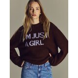 Reserved Džemper s natpisom - smeđi | shoptok.hr