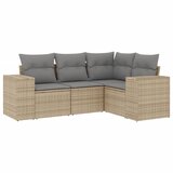  4-dijelni set vrtnih sofa s jastucima bež od poliratana | shoptok.hr