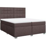  Krevet s oprugama i madracem tamnosmeđi 200x200 cm od tkanine | shoptok.hr
