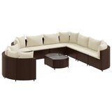  10-dijelni set vrtnih sofa od poliratana s jastucima smeđi | shoptok.hr