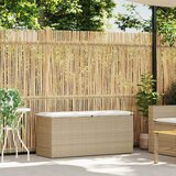  Vrtna klupa s jastukom bež 110x40x44 cm poliratan | shoptok.hr